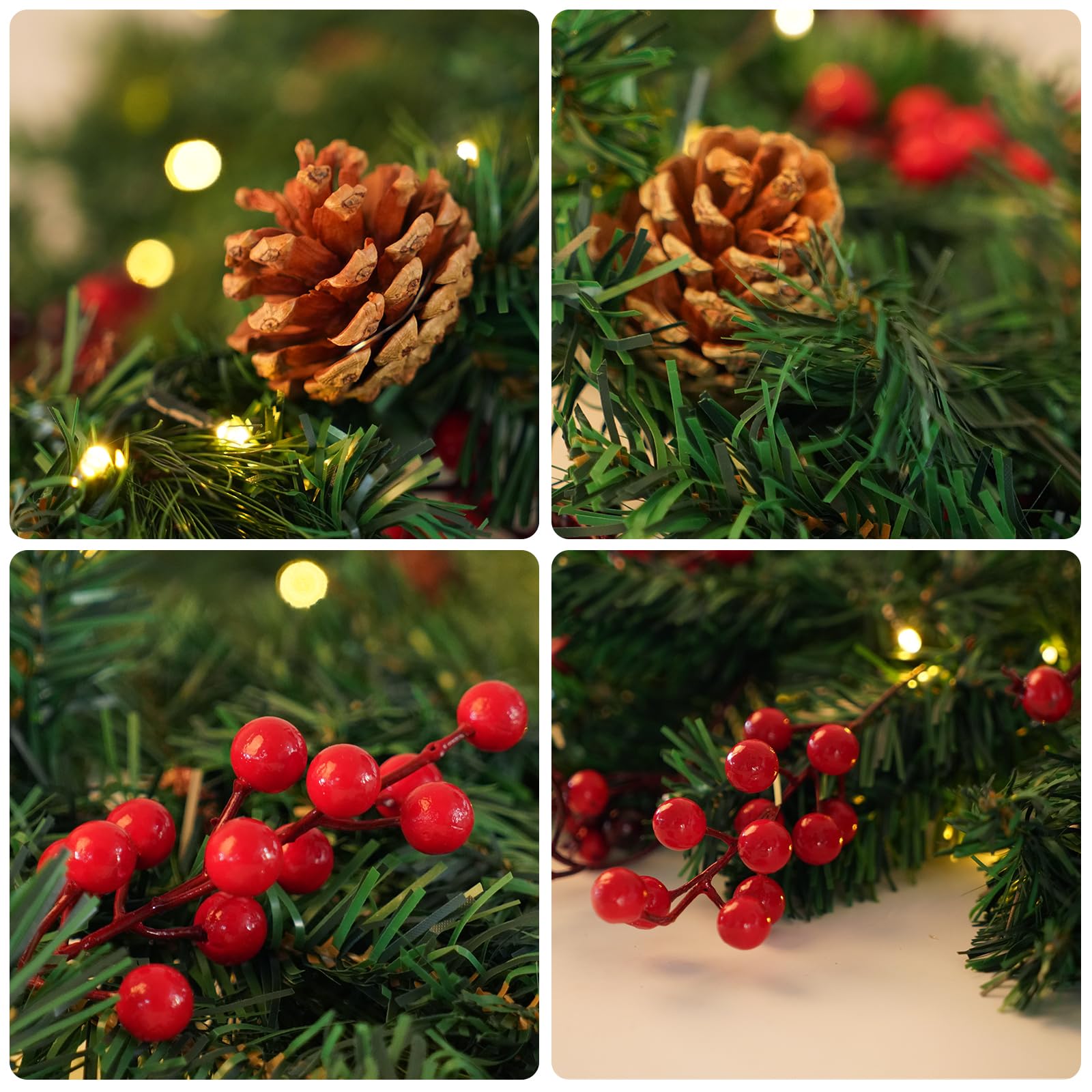 Guirnaldas Navideñas Guirnalda De Navidad Iluminada De 9 Pies, Guirnalda De  Navidad A Pilas Con Luces, Guirnalda Preiluminada Para Interiores, Hogar,  Invierno, Vacaciones Guirnalda Con Luces Navidad, image size:1600x1600