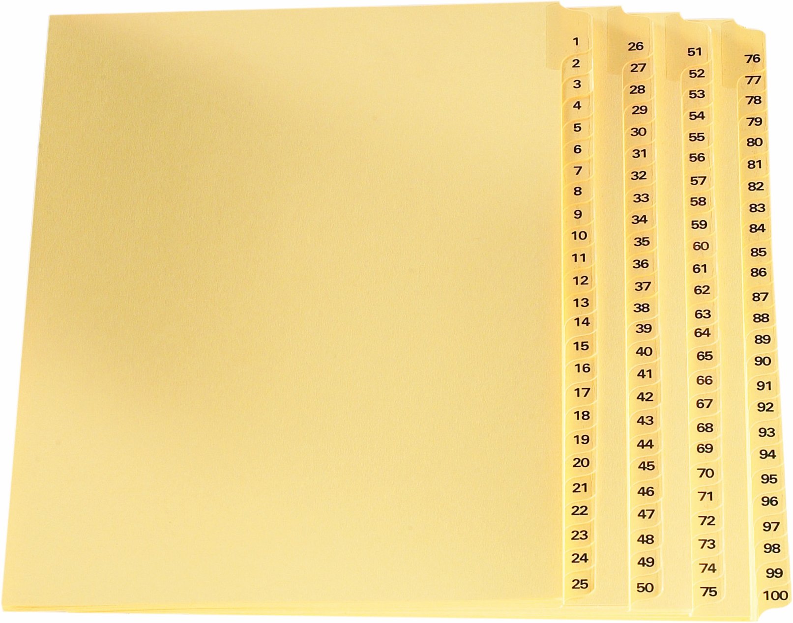 Oxford Dividers Legal Exhibit, Numbered 1-100, Letter-Size, Buff, Mylar Coated Tabs, Rip-Proof Reinforced, Bold Helvetica Print, Durable Index Stock, Unpunched Edges for Flexible Binding