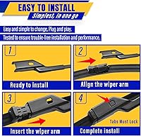 Vista 8 de 3 wipers Replacement for 2013-2021 2022 2023 Chevrolet Chevy trax/2013-2021 2022 Buick Encore, Windshield Wiper Blades Original Equipment