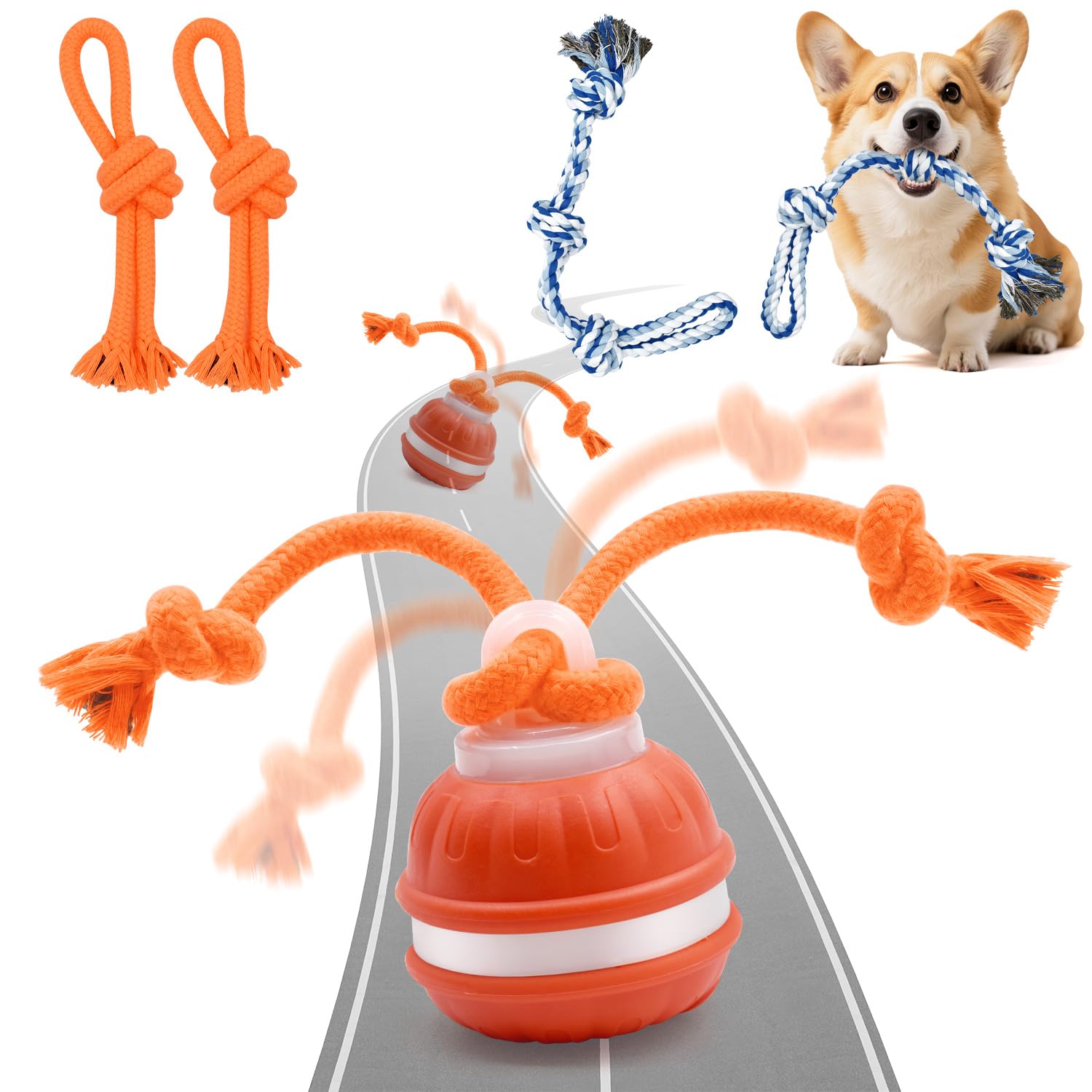 Interactive Dog Ball Interactive Dog Toys Moving Dog Ball with Touch Activated for Small Medium Puppy Dogs Moving