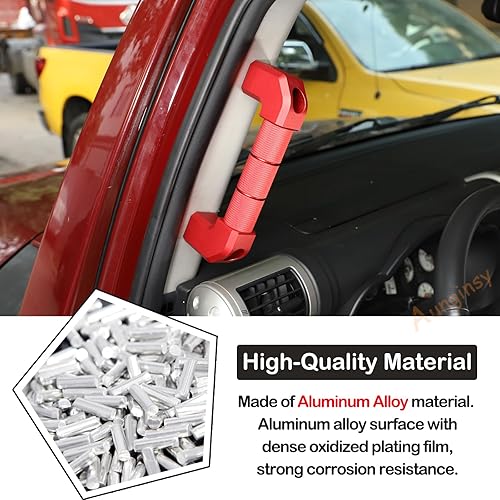 Miniatura 10 de Kit de repuesto de mango de agarre de pilar A para automóvil compatible con Toyot FJ Cruiser 2007-2021, mango de aleación de aluminio para
