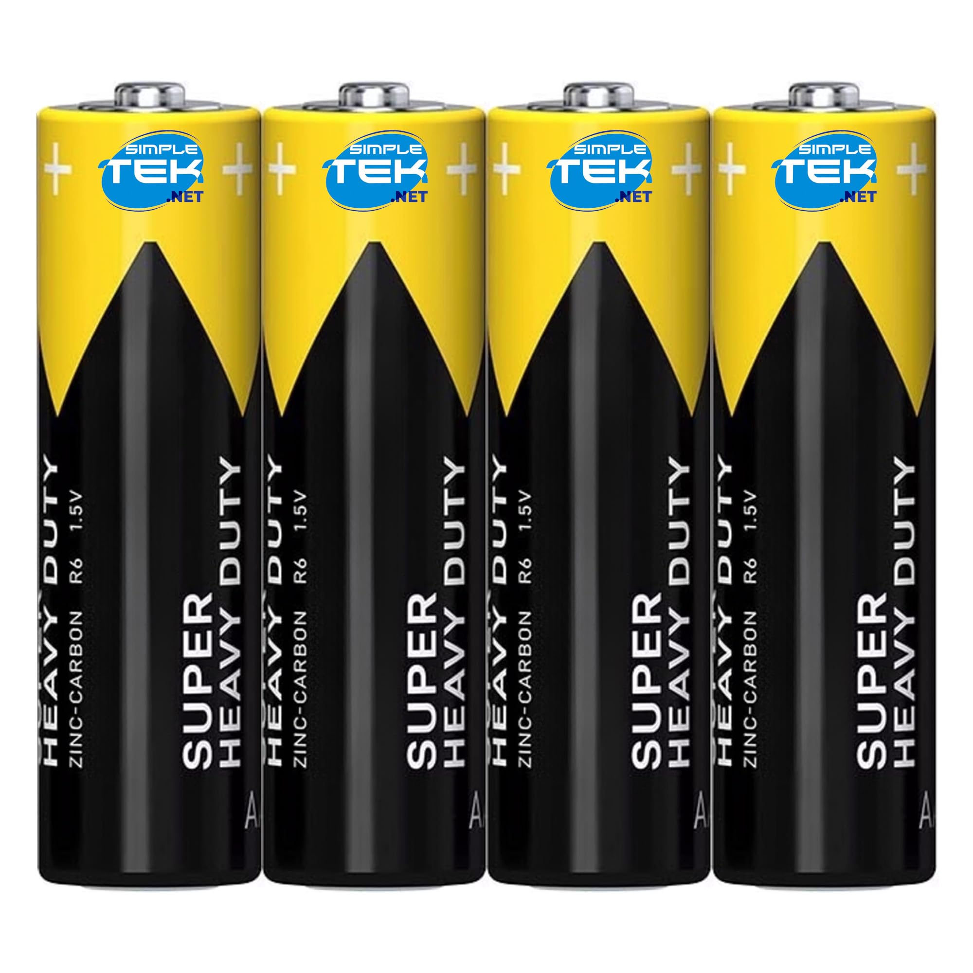 SIMPLETEK - Kit di 12 Blister da 4 Pile Stilo AA (48 Totali) Zinco-Carbone 1.5 Volt - Ideali per Dispositivi a Basso Consumo