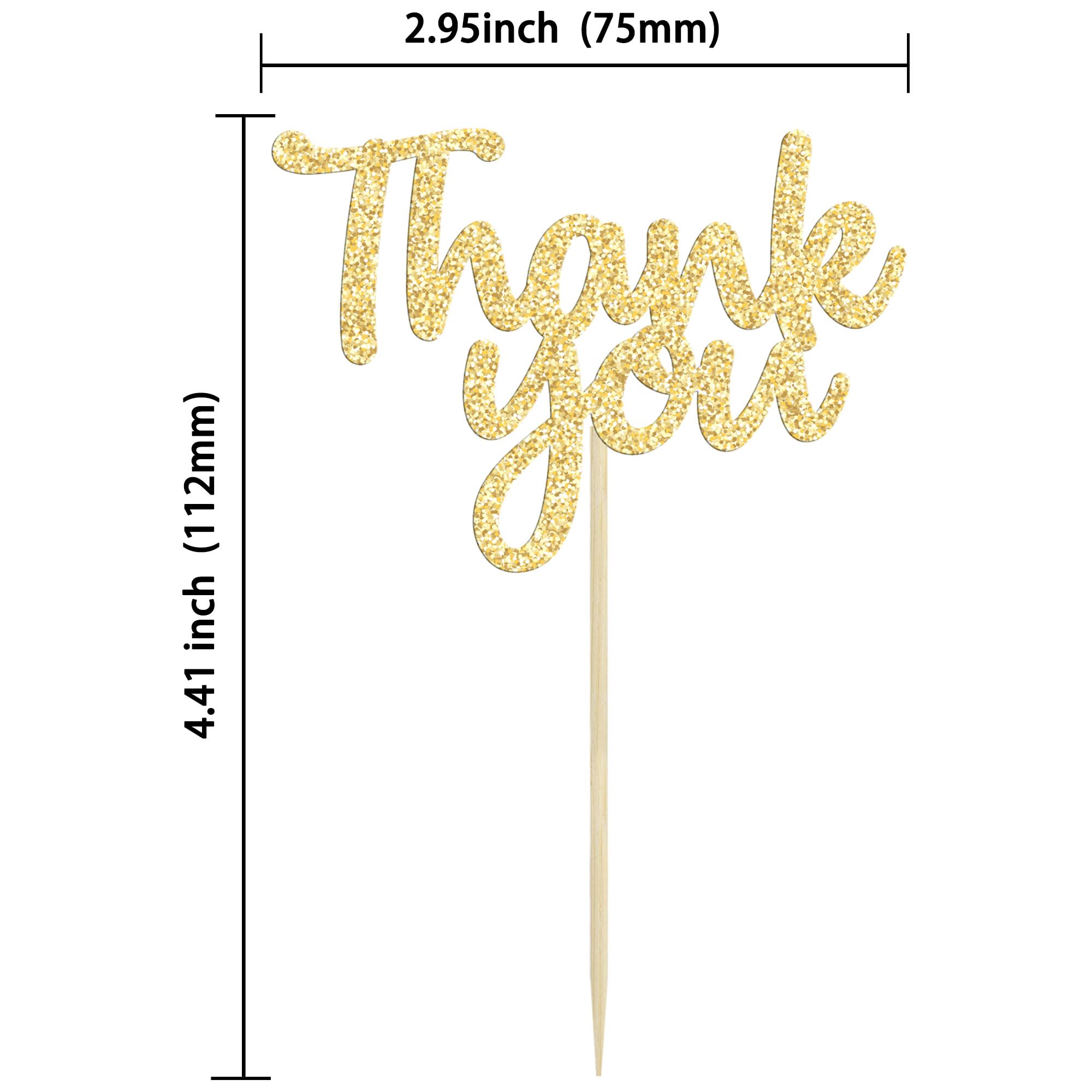 Produktbild von Gyufise 36 Stück Dankeschön-Cupcake-Topper – Silberne Glitzer-Picks Für Thanksgiving & Partys