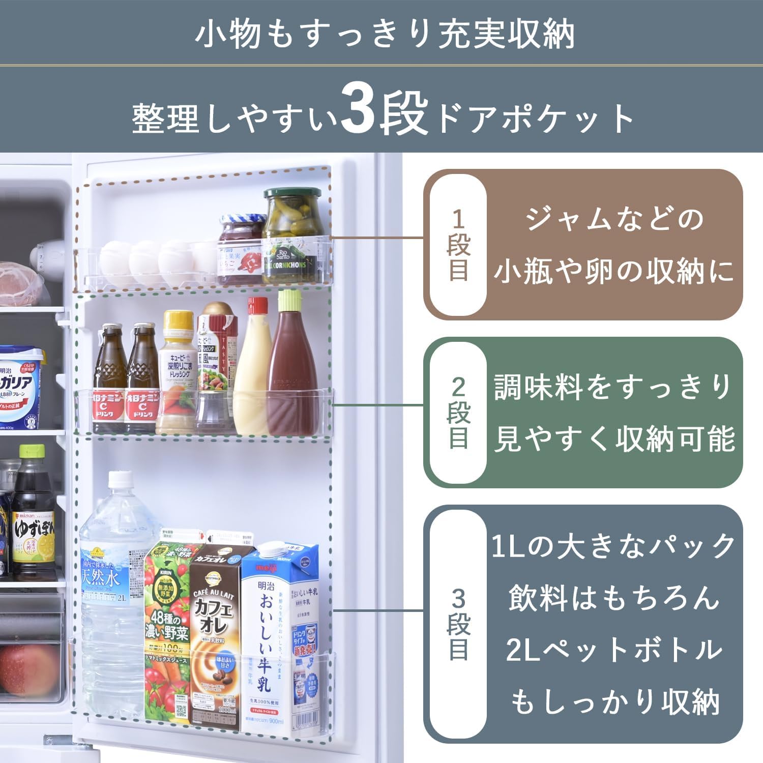 Amazon | 冷蔵庫 幅47.4cm 150L 2ドア 右開き ホワイト 一人暮らし