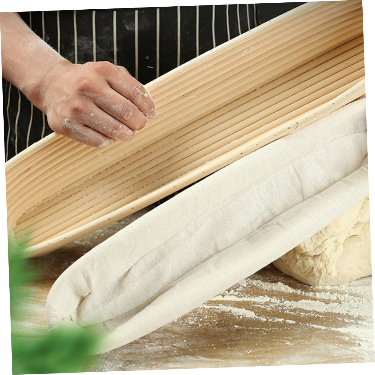Amosfun 2 Stk Brotkorb Brotbacken aufgehen lassen nachweisen Brotmehl Rattan Inhaber Küche Wärmer runden Ofen werkzeug Korb zum Backen Backzubehör Gärkorb für Brot Backkorb Ranke. Beige