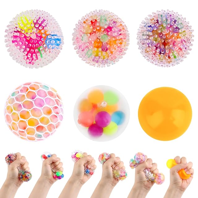 VMUTGA 6 Piezas Bolas Antiestres, Pelota Antiestres Niños Adultos, Squishy Fidget Toys