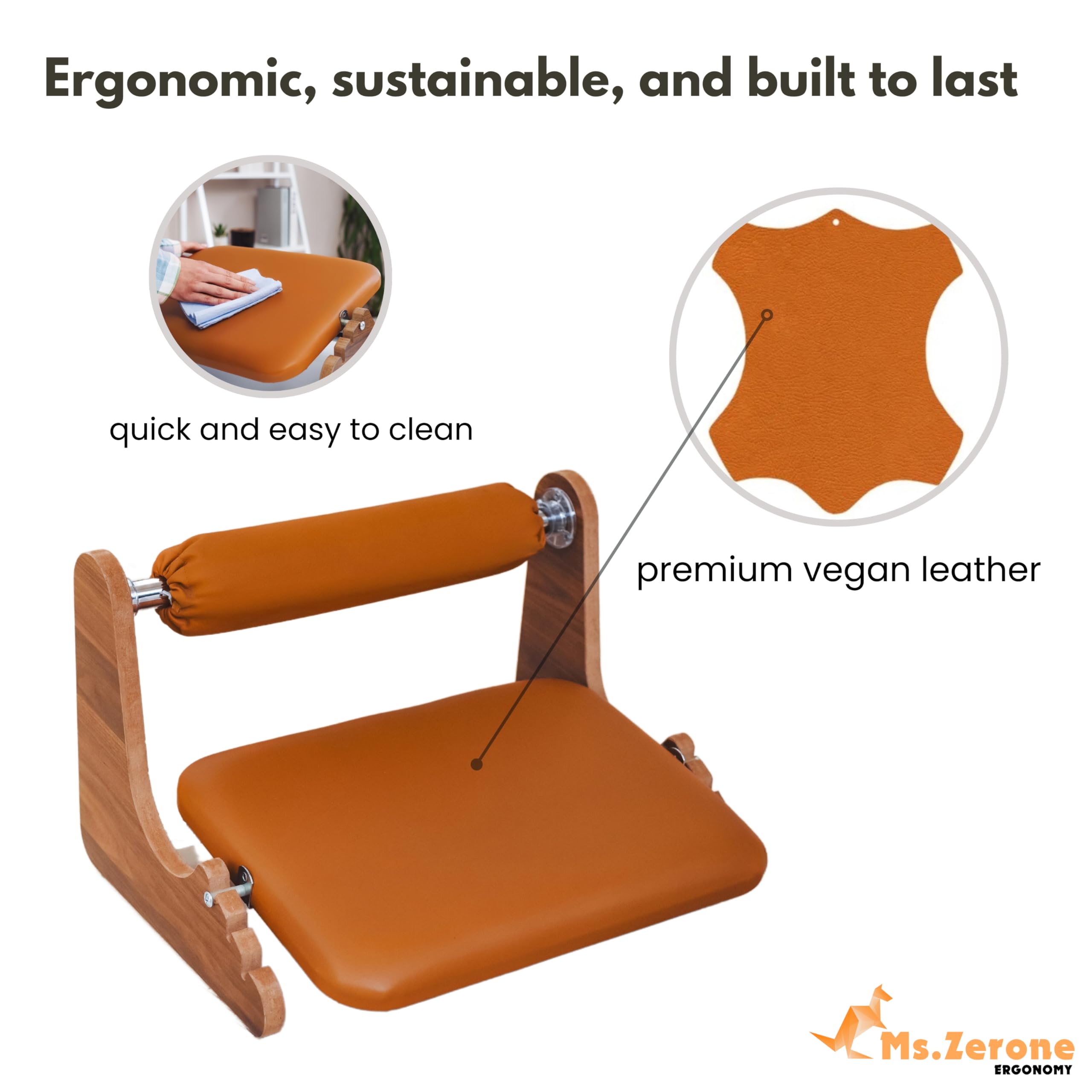 Ergonomische Fußstütze – einzigartige Knöchelstütze, 3 verstellbare Höhen, eleganter Kunstlederbezug (MDF), ideal für Gaming & Büro