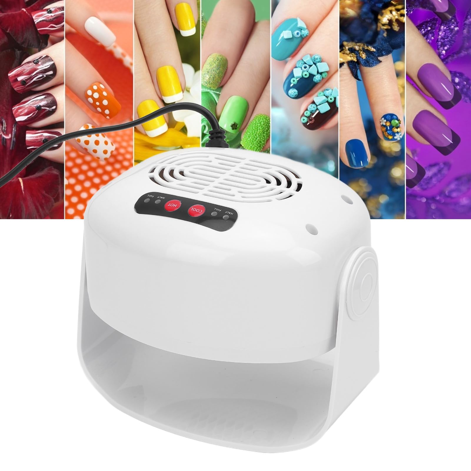 Luft-Nagellacktrockner, Nageltrockner, Warm- und Kühlmodus, Automatischer Start, Stopp, Vorwärts- und Rückwärtsdrehung, Nageltrocknungsventilator (220V EU-Stecker)