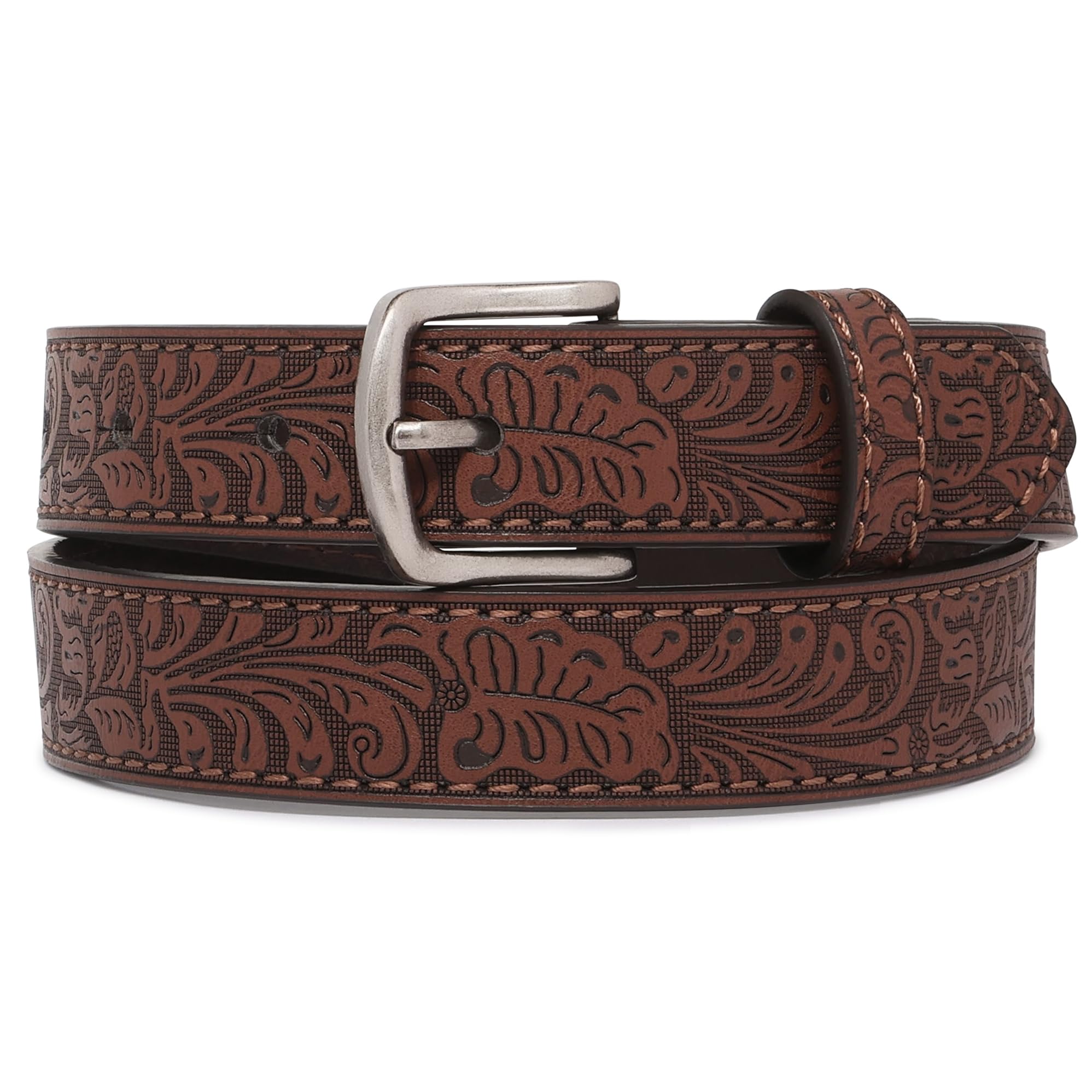 BC Belts Kids Leather Belt Strap and Metal Buckle 1" Wide with Snaps - Construction Excavator Bulldozer Dinosaurs T-Rex