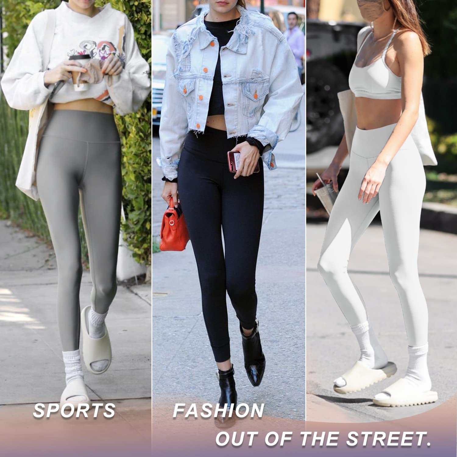 Aoliks Lot de 1/3 leggings taille haute pour femme, contrôle du ventre, pantalon de yoga doux pour entraînement, course à pied