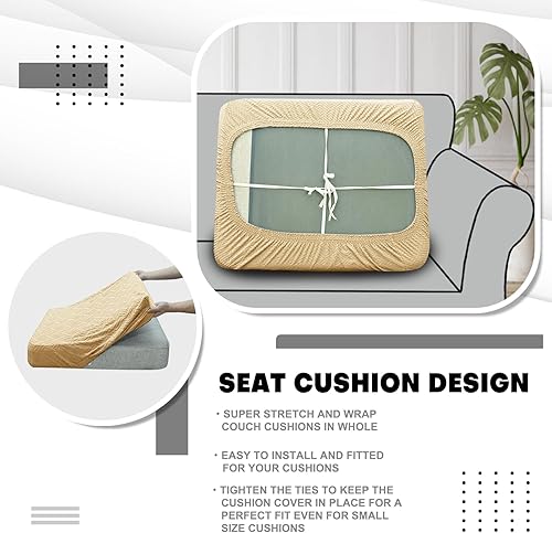 Miniatura 5 de ZNSAYOTX Fundas elásticas individuales para cojines de sofá, fundas de asiento de repuesto suave con patrón único, protector de muebles con parte