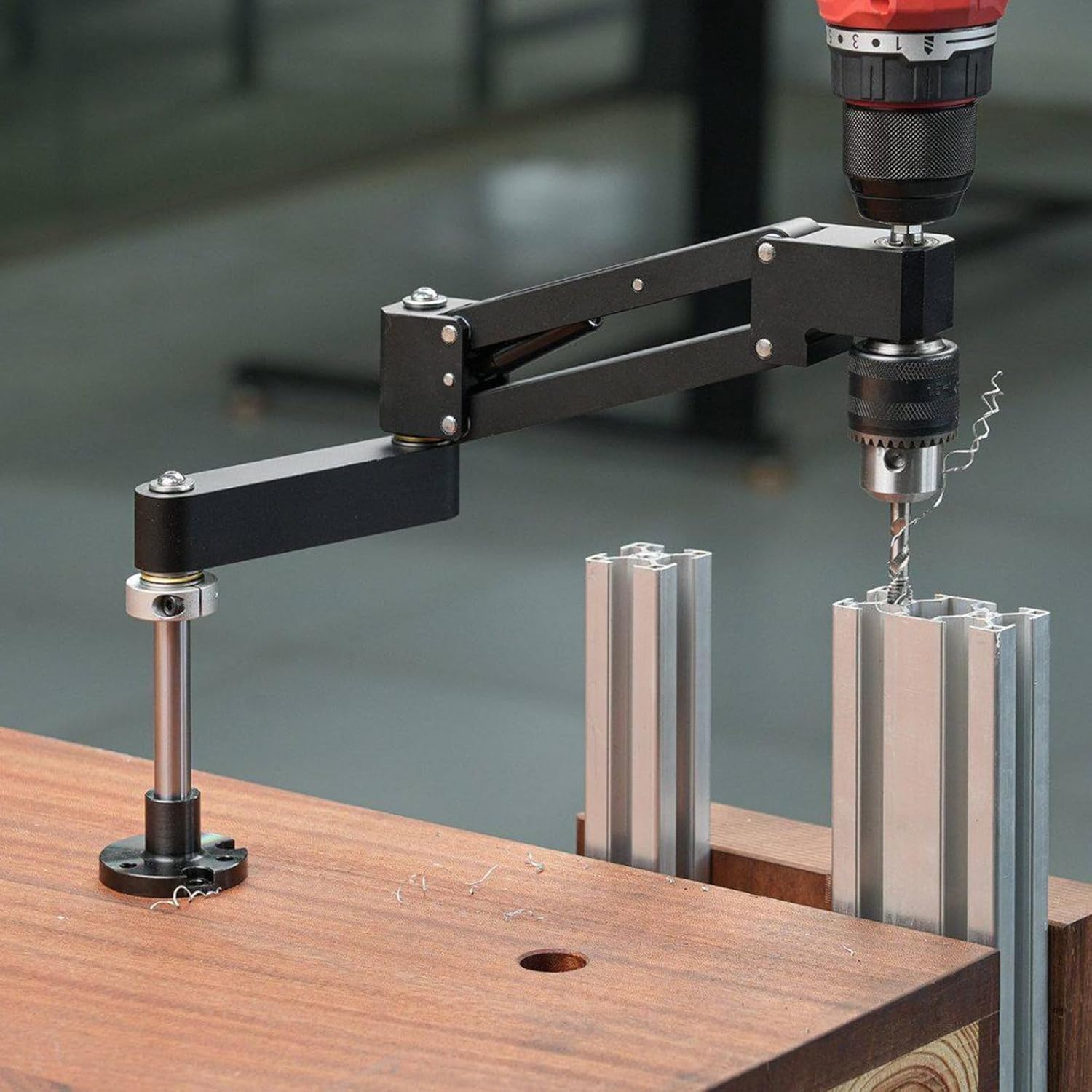 Soporte de rosca voladizo para taladros manuales, rango de sujeción de 1,5 a 10 mm, fijación de base y borde para mejorar la eficiencia de la pieza de trabajo