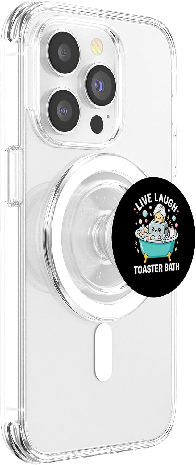 Live Laugh Toaster Bath Funny Meme Saying Funny Toaster PopSockets PopGrip for MagSafe image 4