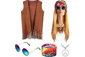 Groovy Hippie Costume for Men: Fringe Suede Vest for Groovy Vibes