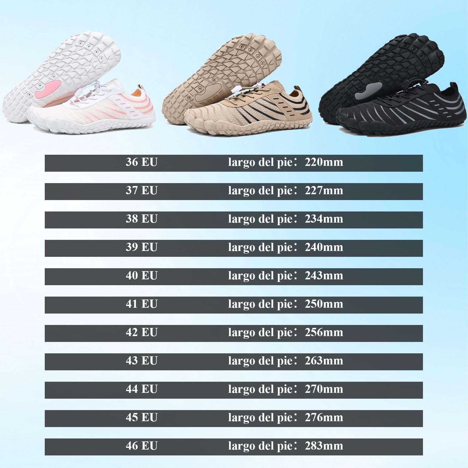 Zapatos Descalzos Mujer Hombre Zapatos de Agua Ligero Respiratorio Rápido Secado y Minimalismo Barefoot Zapatillas Mujer Hombre Zapatos de Deportes Acuaticos 36-46 EU