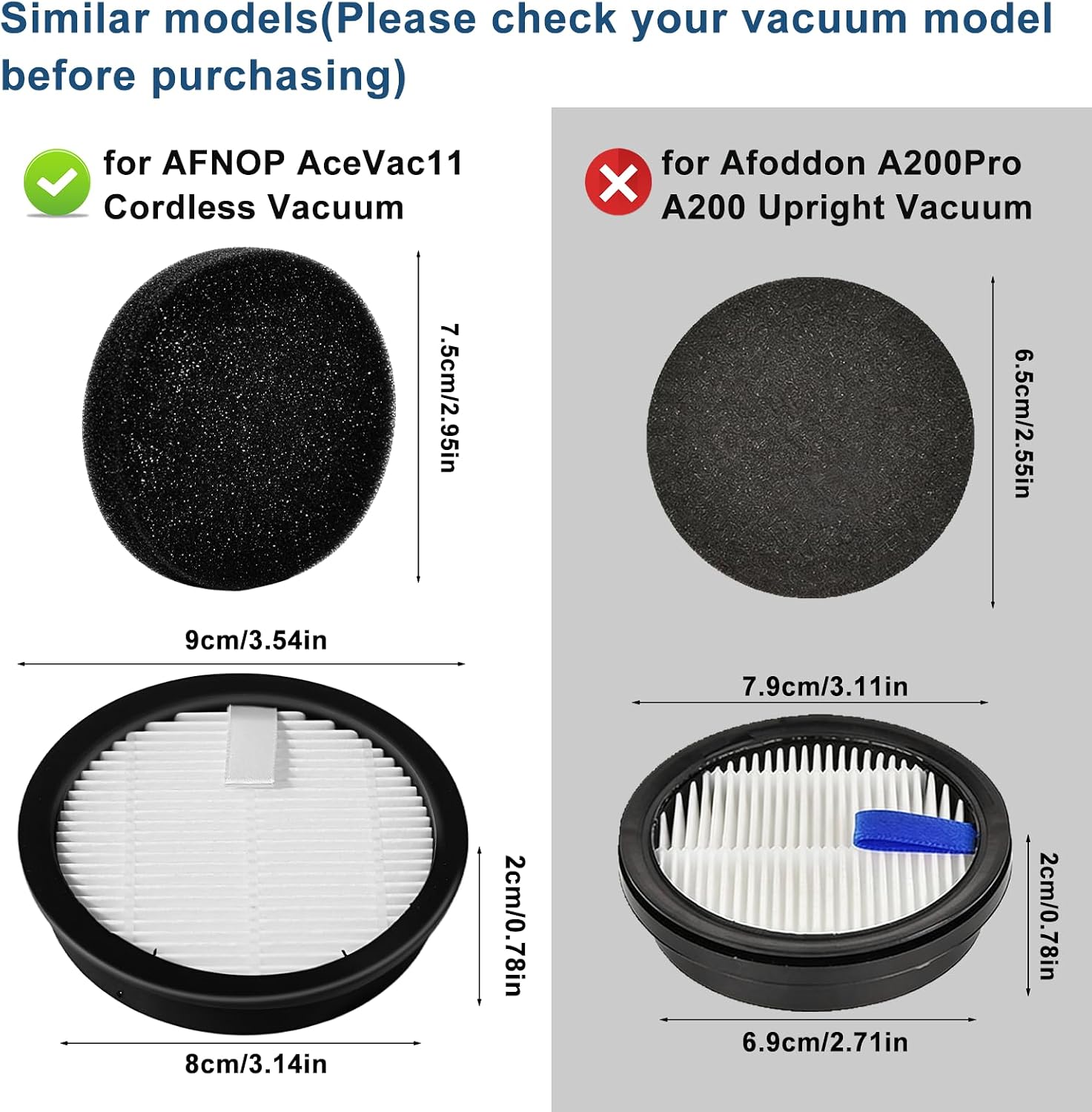 Filters for AFNOP Acevac11 45000PA Powerful Cordless Vacuum Cleaner image 4