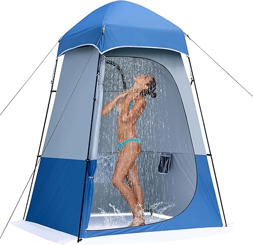 Miniatura 11 de Tienda de campaña de ducha de gran tamaño, tienda de campaña portátil para baño al aire libre con piso, refugio de privacidad fácil de instalar para