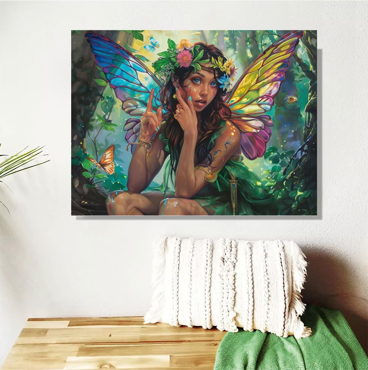 Dipingere con i Numeri per Adulti ragazza Paint by Numbers Kit Farfalla Fai da te Hobby Creativi Adulti,Dipingi con i Numeri con Pennelli e Acrilico Pigmento,Decor della Parete di Casa 80x100cm M-423
