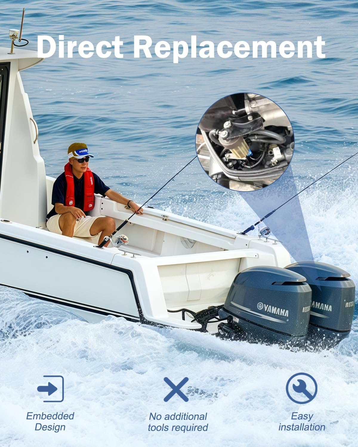 6P3-24560-03-00 Outboard Fuel Filter Assembly for Yamaha 2006-2025 F200 F225 F250,Fuel Water Separator Cartridge for Yamaha LF150 LF200 LF225 LF250 150hp 175hp 200hp 225hp 250hp 300hp 350hp