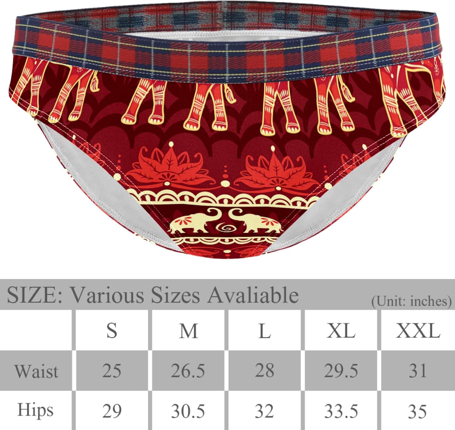 Seamless Elephants Red Religion Belief Ladies Hipster Panties S Womens