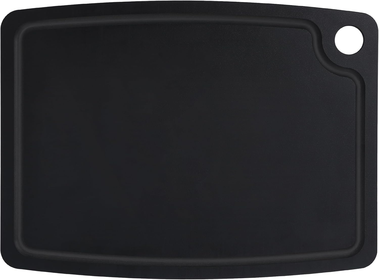 Cutting Board for Kitchen, 11.8x9.3Inch Wood Fiber Composite Cutting Board with Juice Groove and Non-slip Feet, Dishwasher Safe, Knife-Friendly Chopping Board for Meat, Bread, Fruit, Black