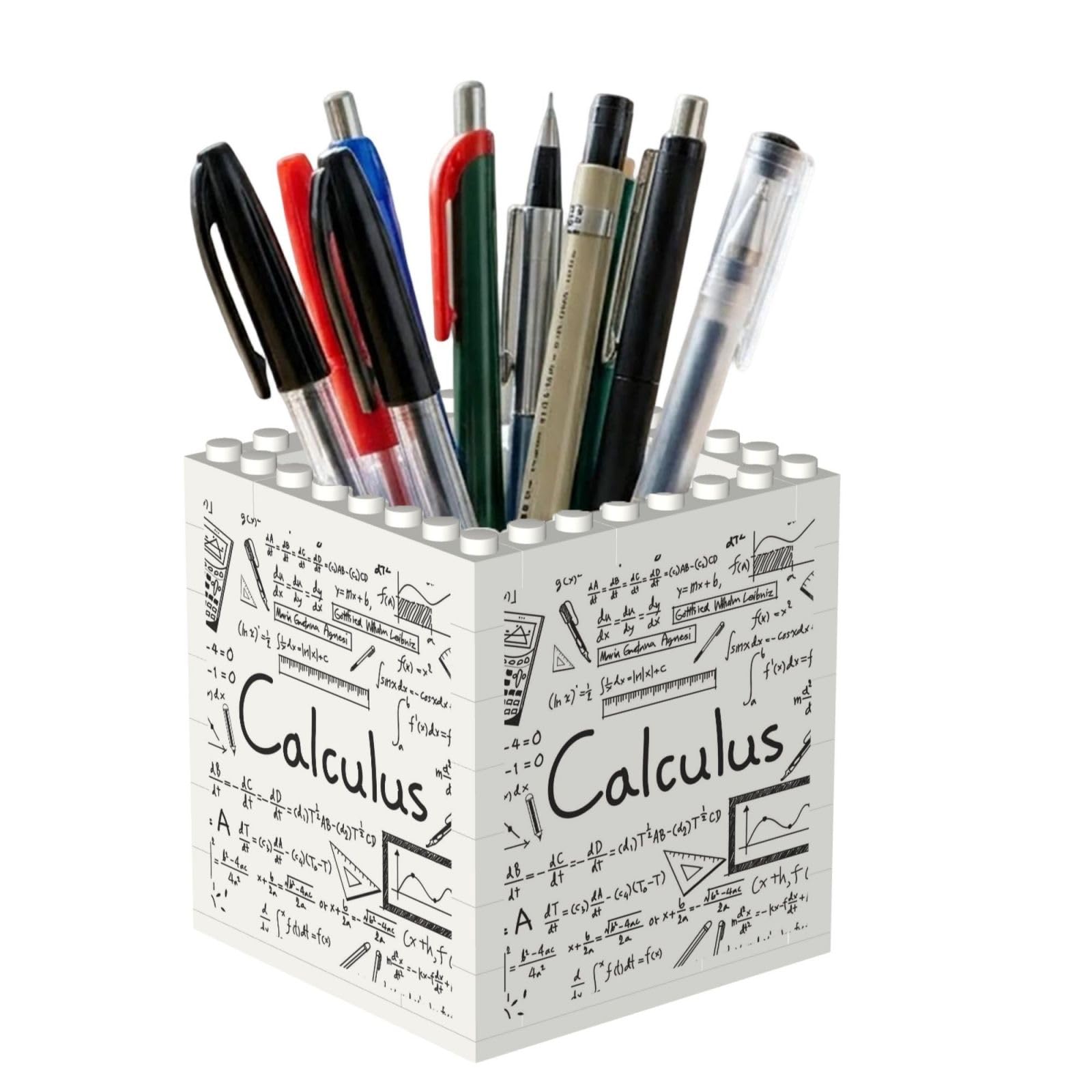 Poadnly Math Geometry Geek Calculus, Pen Pot Pencil Holder for Office Home School, Compact Desk Organiser for Office Stationery
