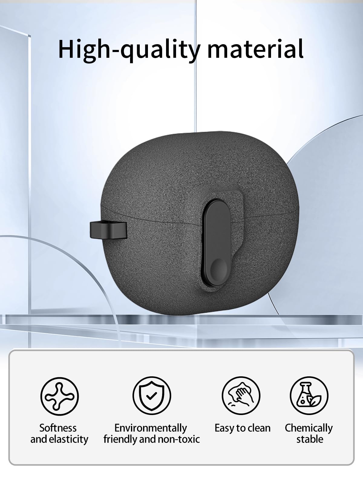 Kompatybilne ze słuchawkami Huawei FreeBuds Pro 4/Pro 3, prawdziwe słuchawki douszne z redukcją szumów, UYRUREL przezroczyste, miękkie, na cały korpus, odporne na wstrząsy etui ochronne ze smyczą