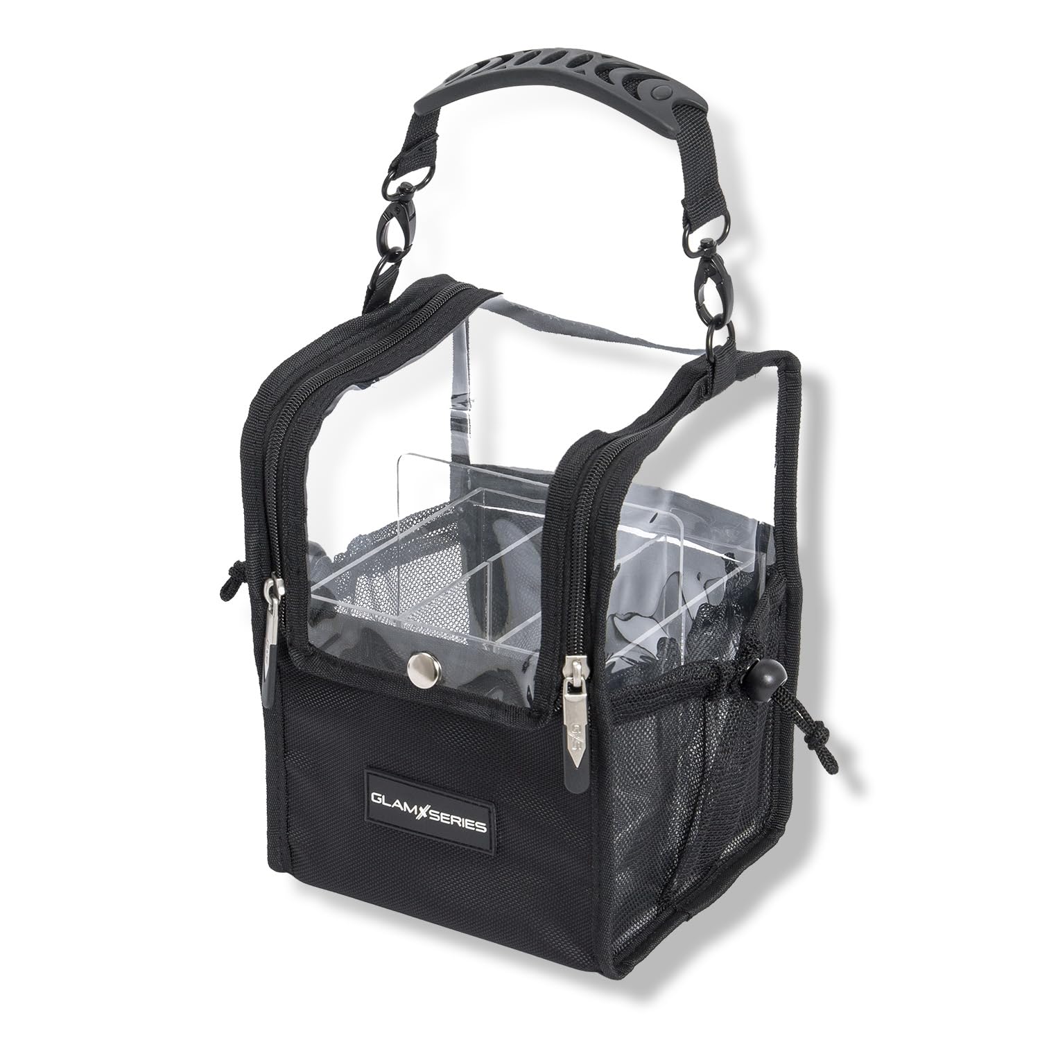 GlamSetter S Borsa per trucco 175 x 165 x 230 mm, beauty case trasparente con diverse opzioni di trasporto
