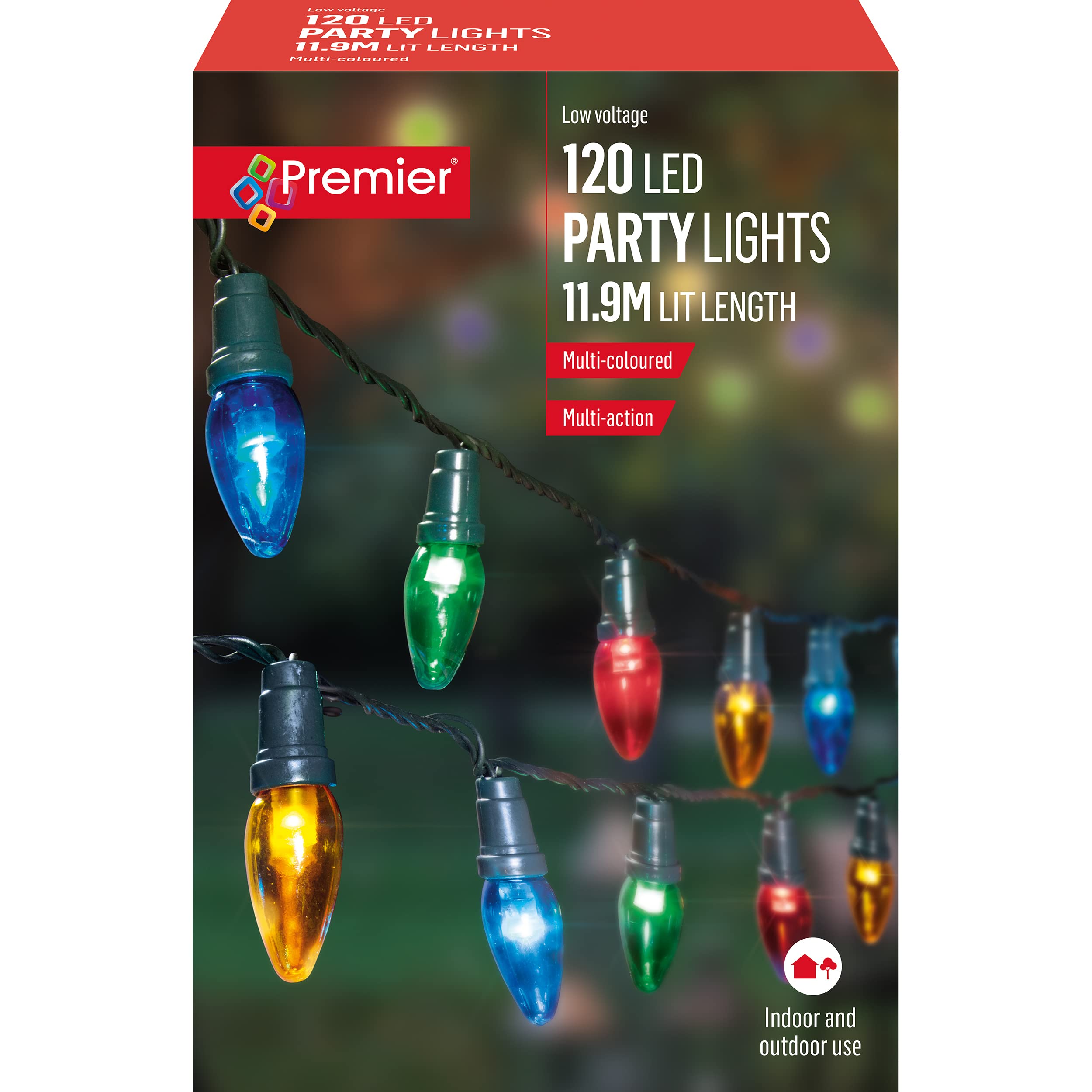 12m 120 LED Premier Multi Function Large Bulb Outdoor Christmas Festoon Lights
