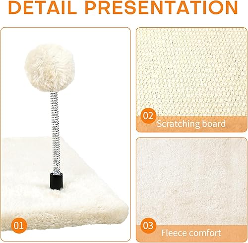 Miniatura 5 de Muebles de pared para gatos, juego de trepador de gato montado en la pared con estantes de pared para gatos, perchas, casa de condominio, escalera,