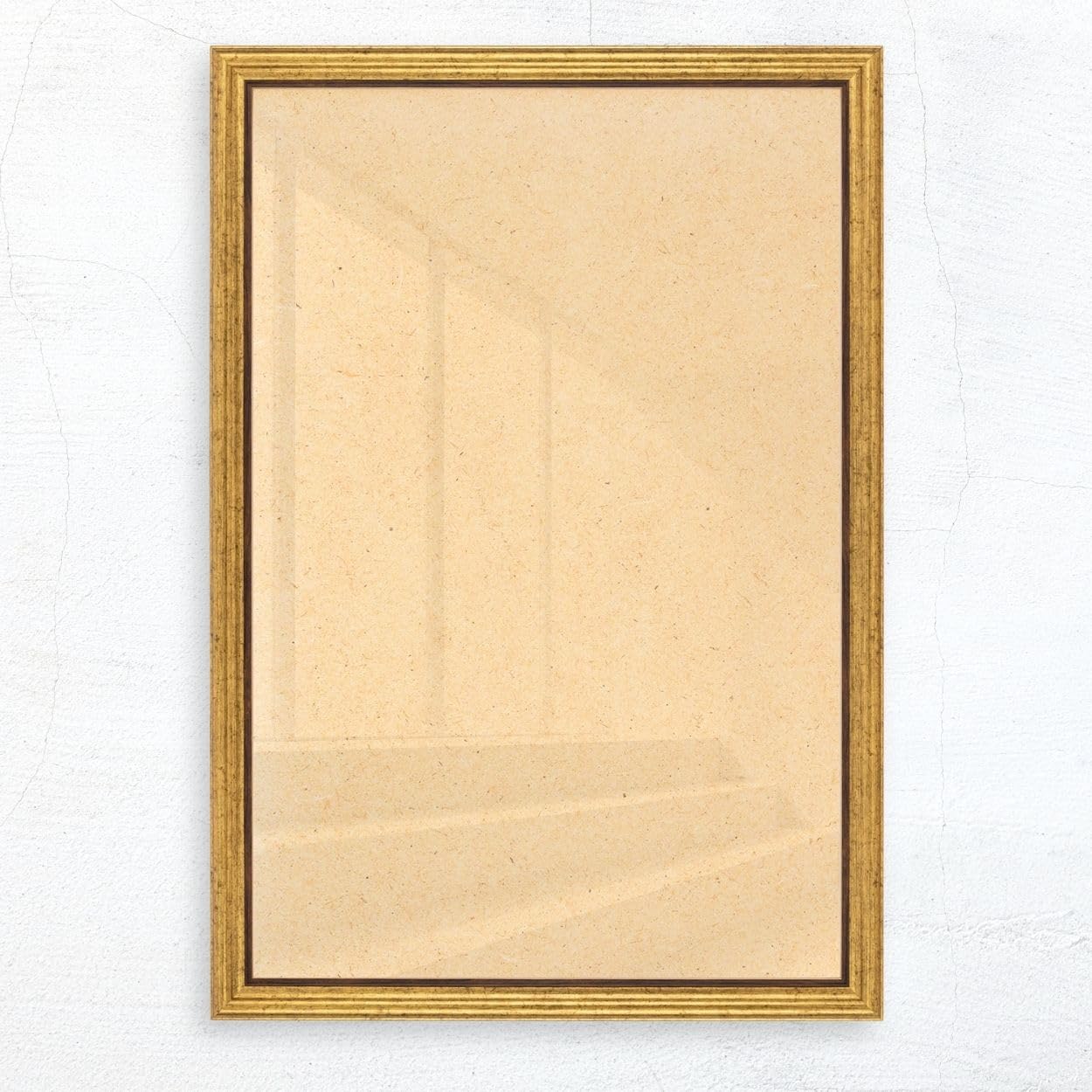 N°56 Barock Bilderrahmen 20x20 cm Bildmaß, Gold, Massivholz | breite Echtholz-Profilleiste, Acrylglas glasklar & bruchsicher, Vintage-Stil, HDF-Rückwand, Metallaufhänger, handgefertigt