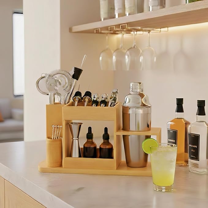 Set de Coctelera Lexenic con Soporte de Bambú, 23 Piezas miniatura 7