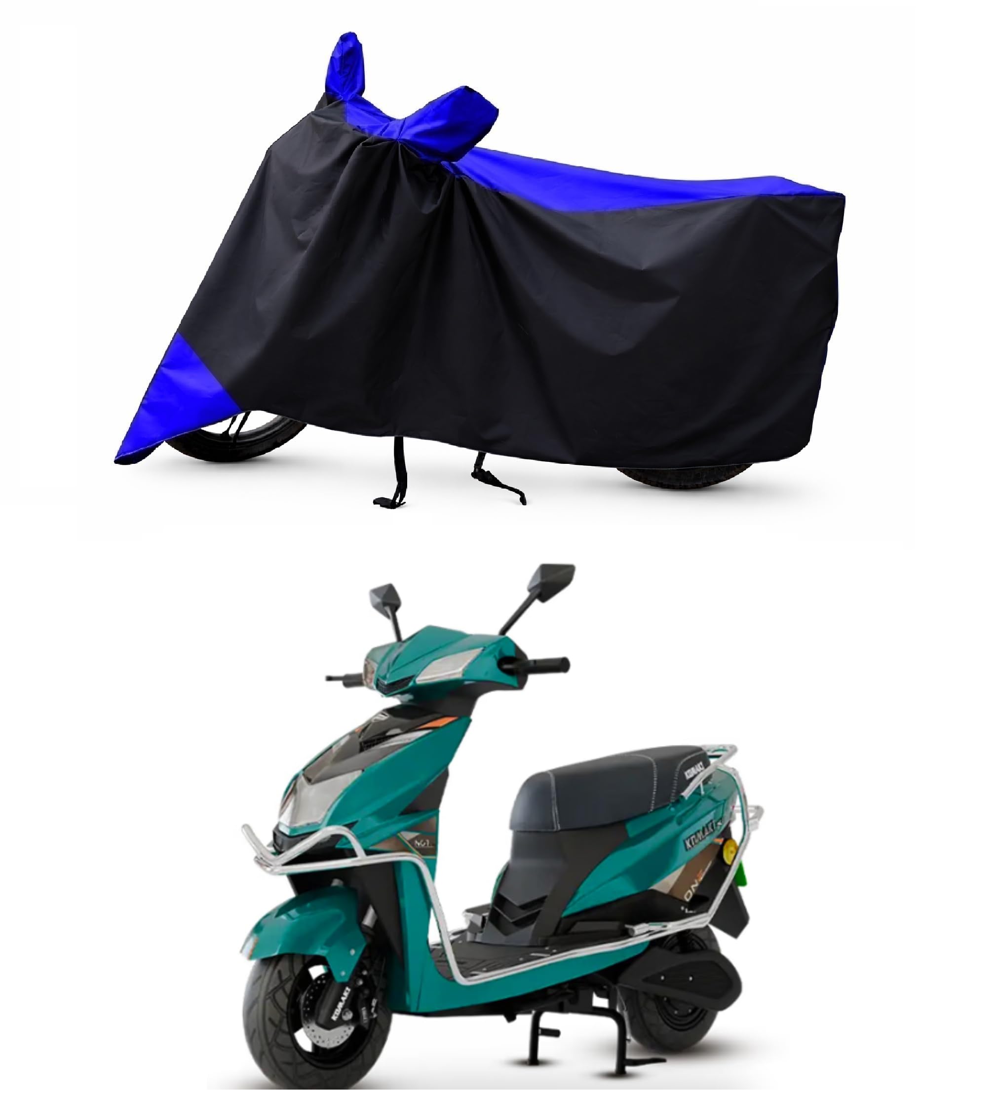 Two Wheeler - Bike Cover for New Komaki Xone Bike Cover with Water-Resistant and Dust Proof Premium 210T Fabric_Blue Patta-picture-12
