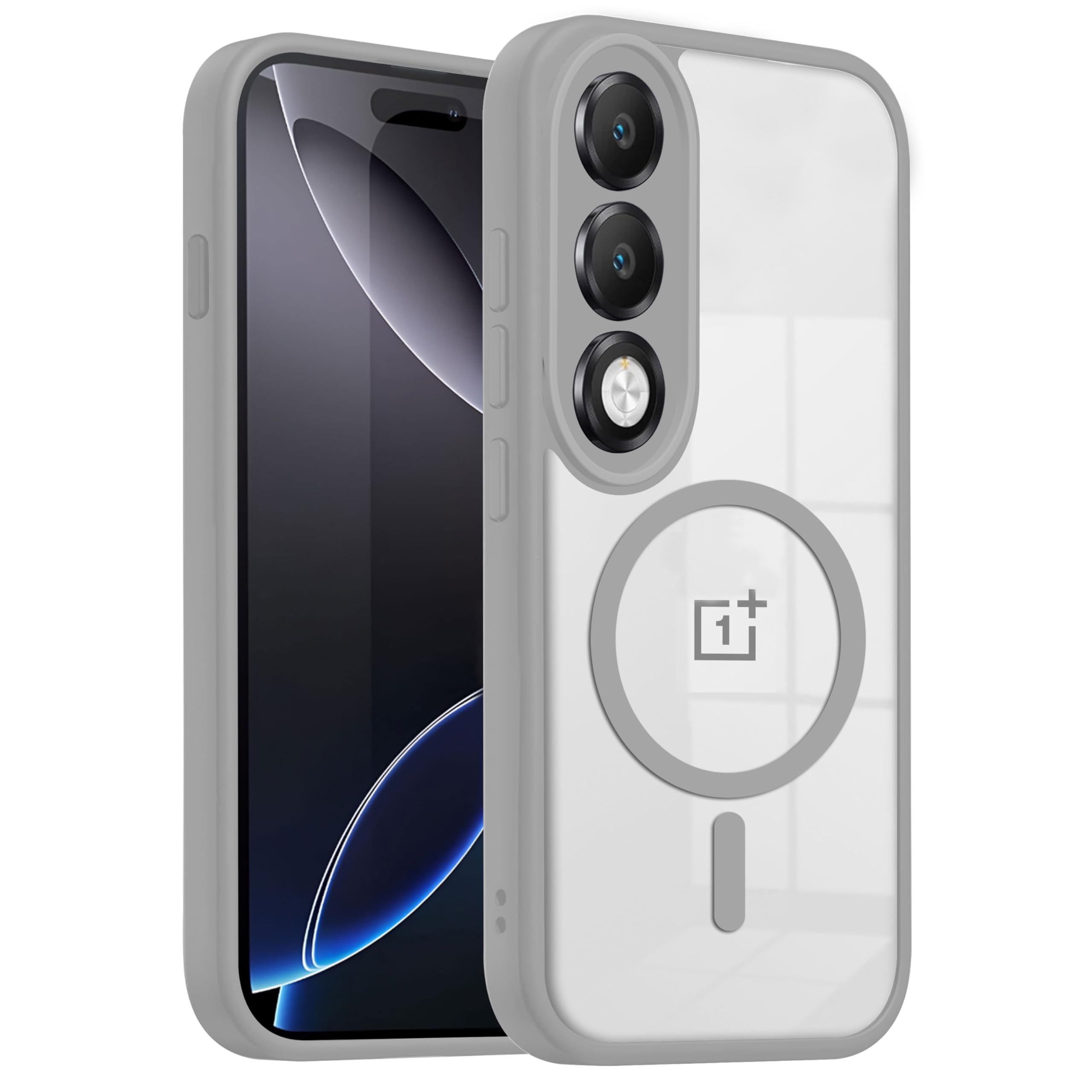 V-TAN OnePlus Nord 5 5G Matte Transparent Magnetic Case (Grey) Gray - Image 1