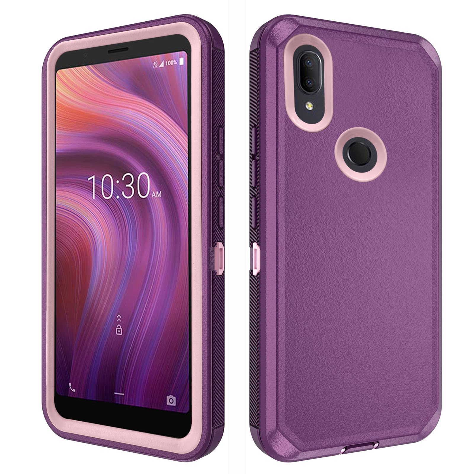 Asuwish Phone Case for Alcatel 3V 2019 Cell Cover Hybrid Rugged Shockproof Hard Protective Drop Proof Full Body Bumper Heavy Duty Mobile Accessories