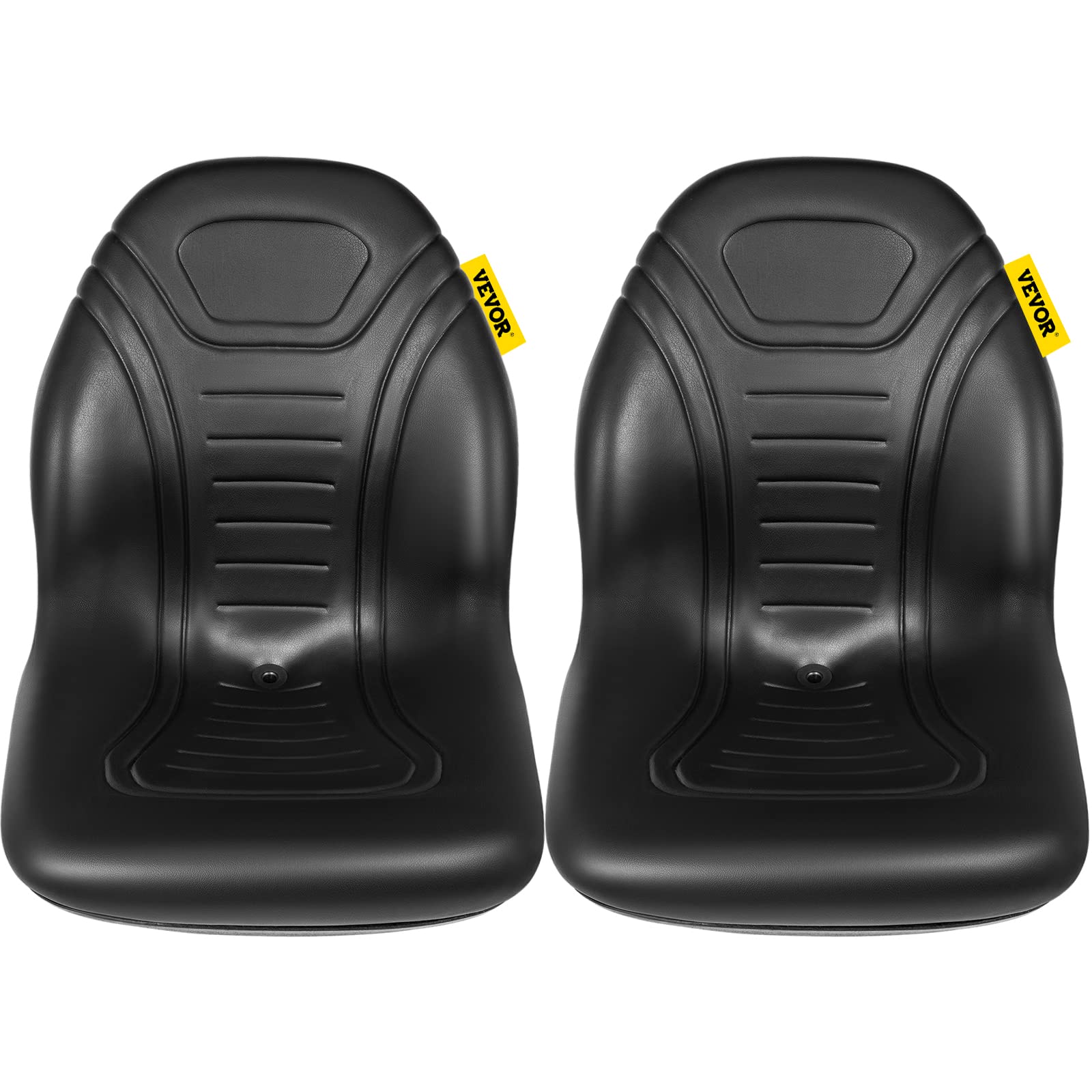 VEVOR Siège de Chariot Élévateur à Fourche, Lot de 2, Siège de Tracteur à Dossier Haut Compact en Vinyle Noir, avec Trous de Drainage, Siège Confortable pour Chargeur, Excavateur, Tondeuse à Gazon