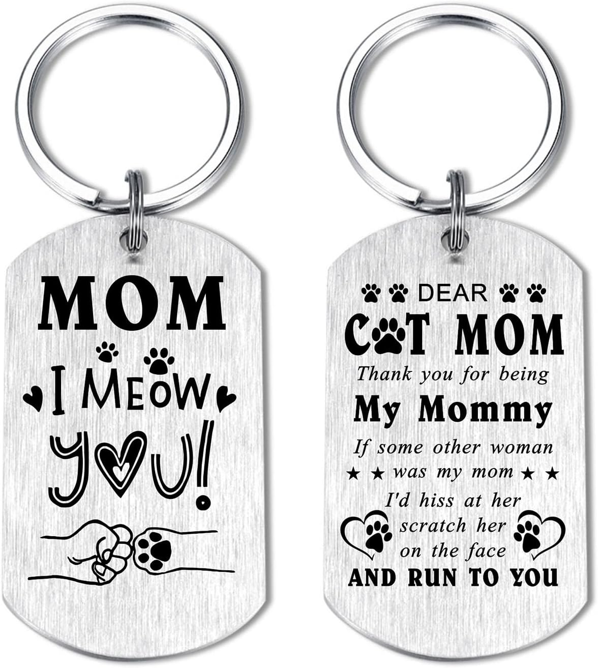 Laluminter Cat Mom Gifts - I Meow You Mom Keychain for Mothers Day Christmas from Pet