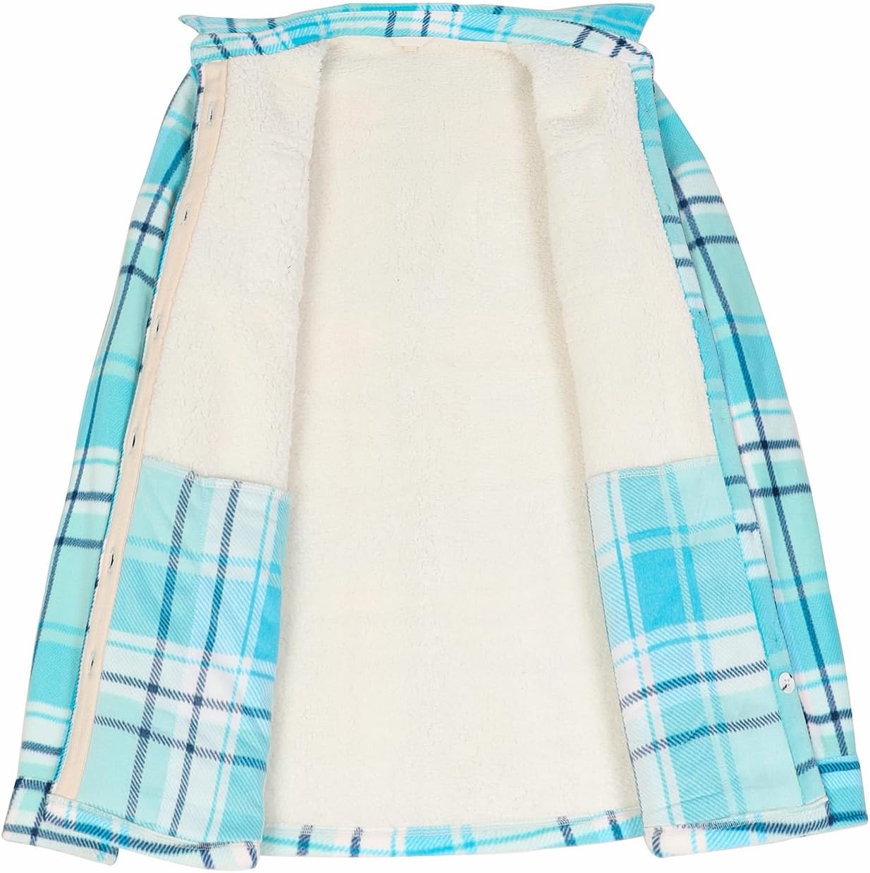 ThCreasa Womens Sherpa Fleece Lined Flannel Shirt Jacket Warm Button Up Plaid Shirt Jac (Sherpa Fleece Throughout) - Image 3