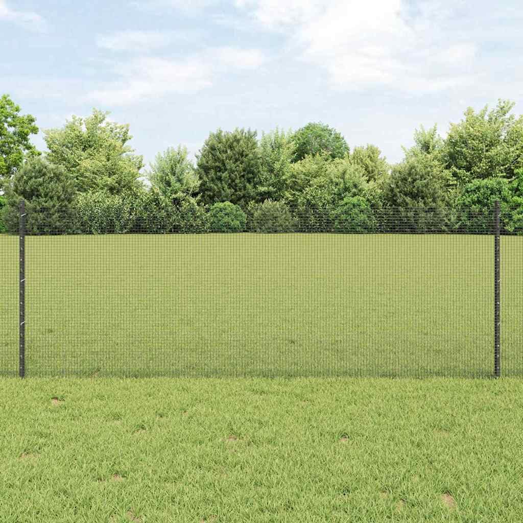 vidaXL Ogrodzenie z drutu spawanego z słupkami 50 x 0,8 m Szary Siatka