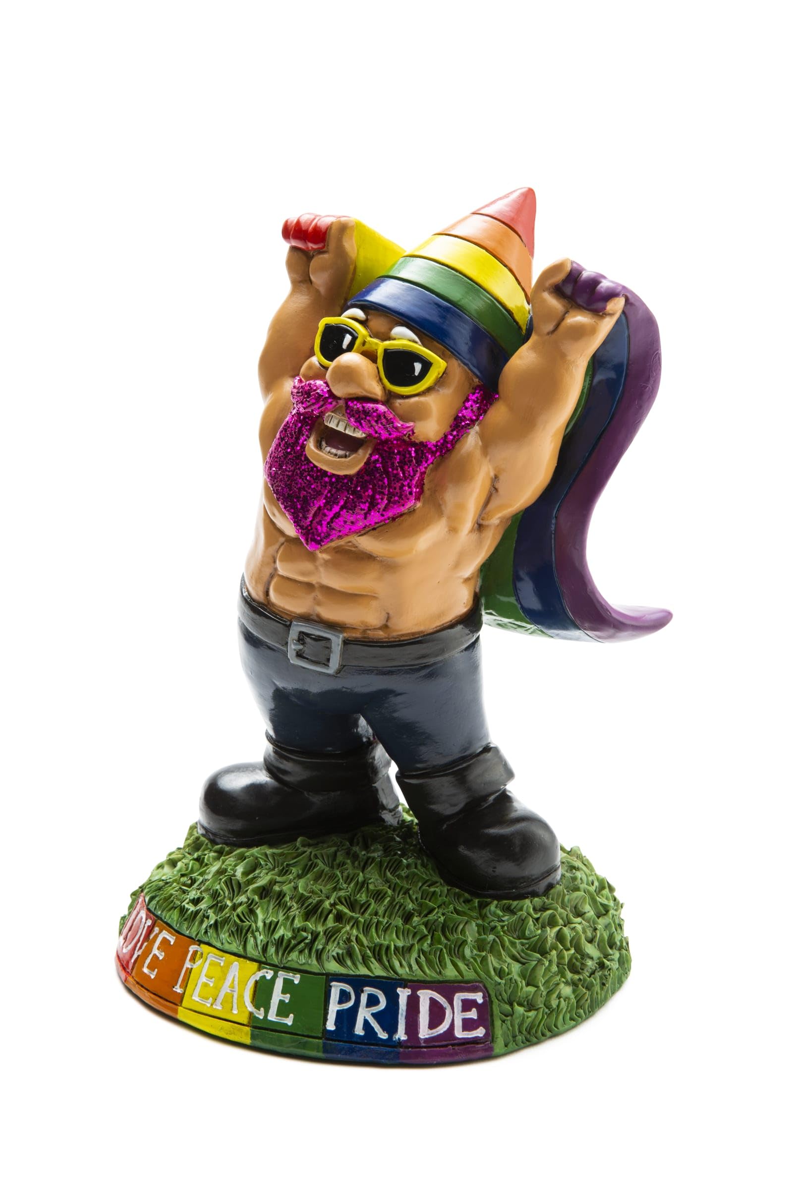 BigMouth Inc. Pride Gartenzwerg 22,9 cm – Lustige Gartenzwerge – wetterfester Rasenzwerg, Hofzwerg, Veranda-Zwerg – Neuheit Zwerg Statue für Gartenzwerg Dekor – Lustiges Gag Geschenk, süßes