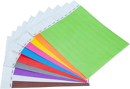 Miniatura 6 de DGBDPACK 100 pulseras, 1-100 números consecutivos, impermeables, a prueba de desgarros, pulseras de admisión, boletos (surtido)