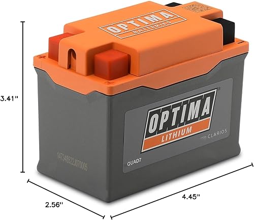 Miniatura 9 de OPTIMA QUAD7 ORANGETOP Batería de litio – Reserva de arranque del motor integrada con BMS y cable Powerlink – 190 amperios de arranque, 3AH,