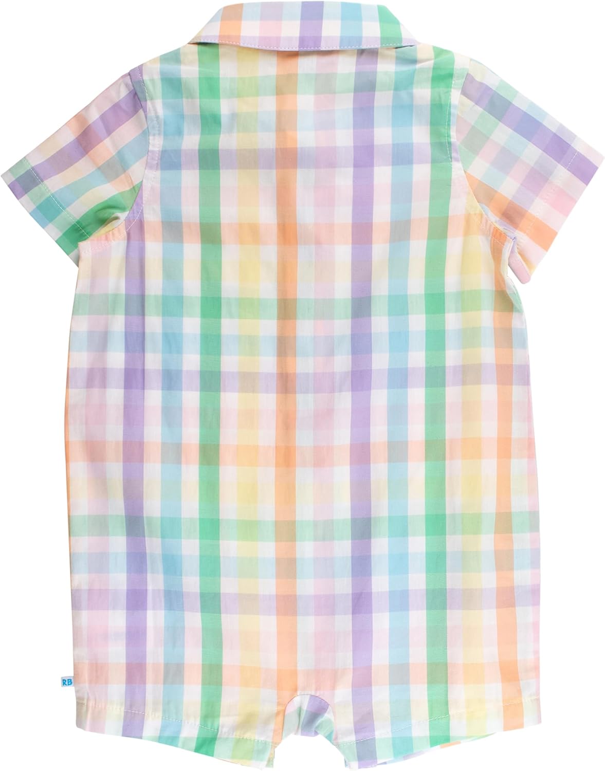 RUGGEDBUTTS Baby Boys Woven Short Sleeve Button-Up Romper