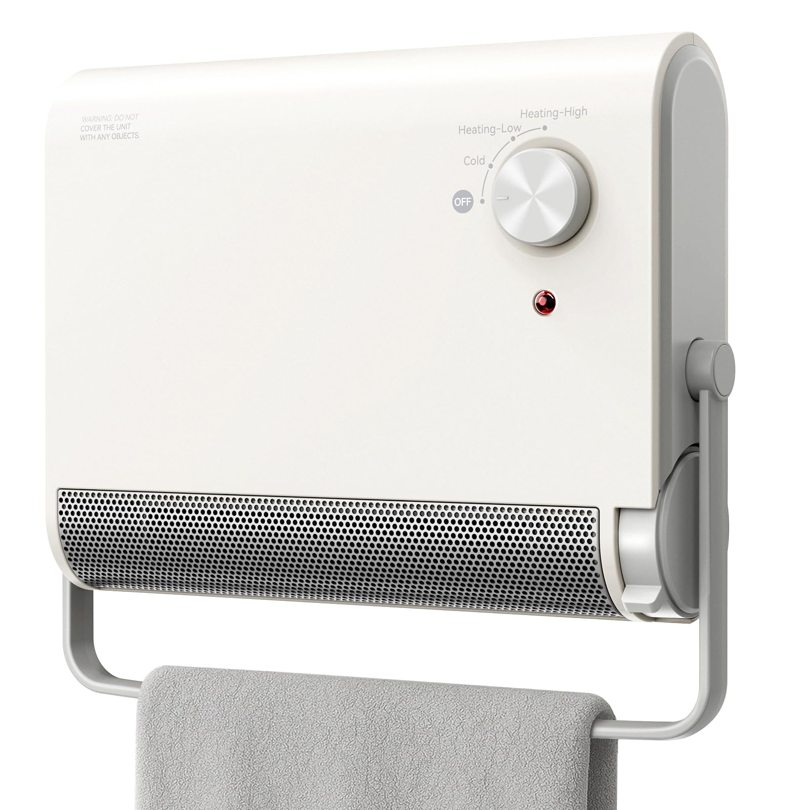 Stufe Elettriche 1200W Portatile Termoventilatore Riscaldatore a Parete Silenzioso-Basso Consumo Energetico-oscillazione di 30°-3 Livelli di Temperatura Per Bagno Camere Ufficio