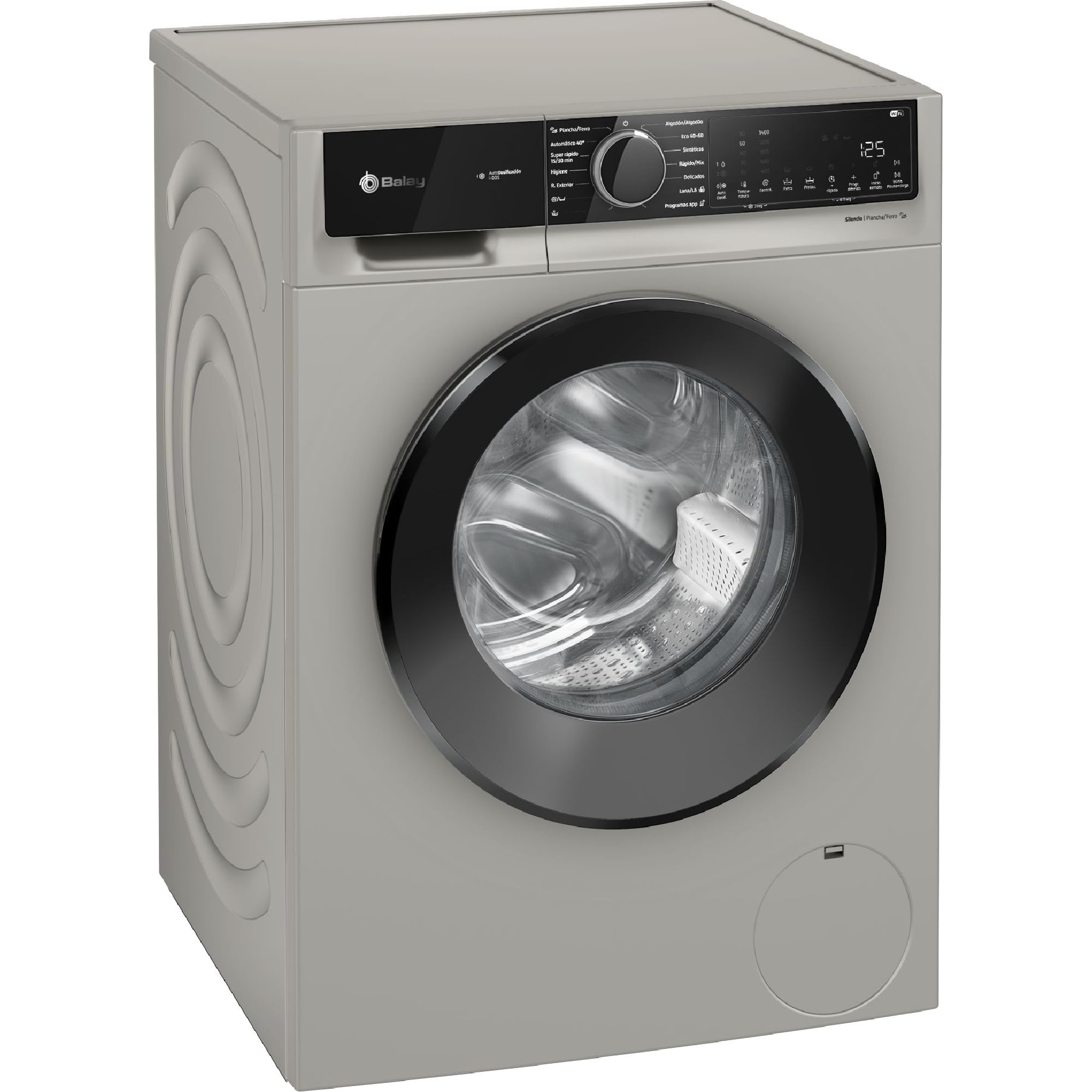 Balay - Lavadora, Libre Instalación, 10 kg, AutoDosificación, Programas Super Rápido y Rápido/mix, Programa plancha, Silenciosa, Home Connect, acero mate antihuellas, 3TS3104XH