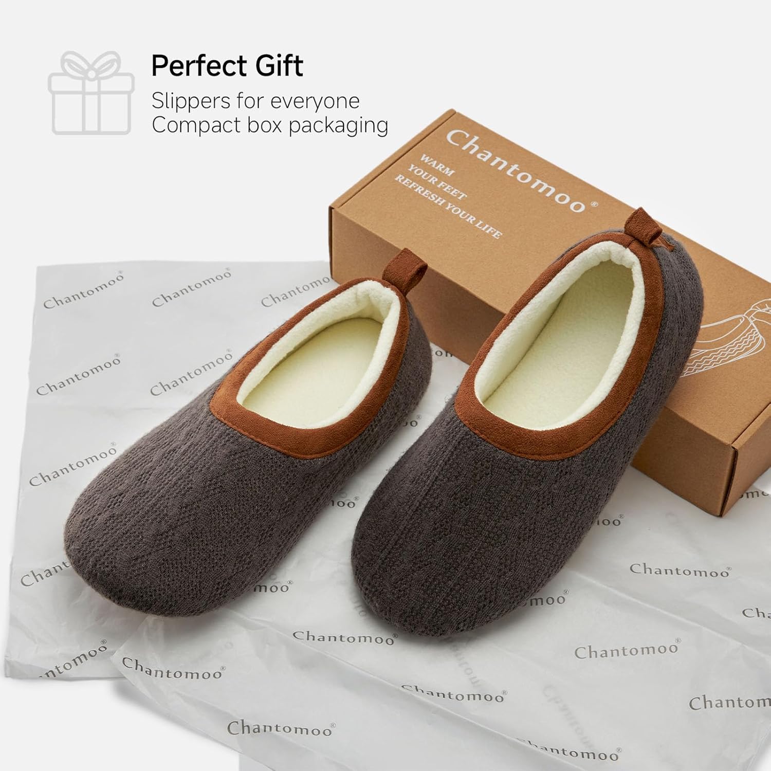 Chantomoo Womens Slippers Soft Sole Indoor Memory Foam Loafer Slippers - Image 3