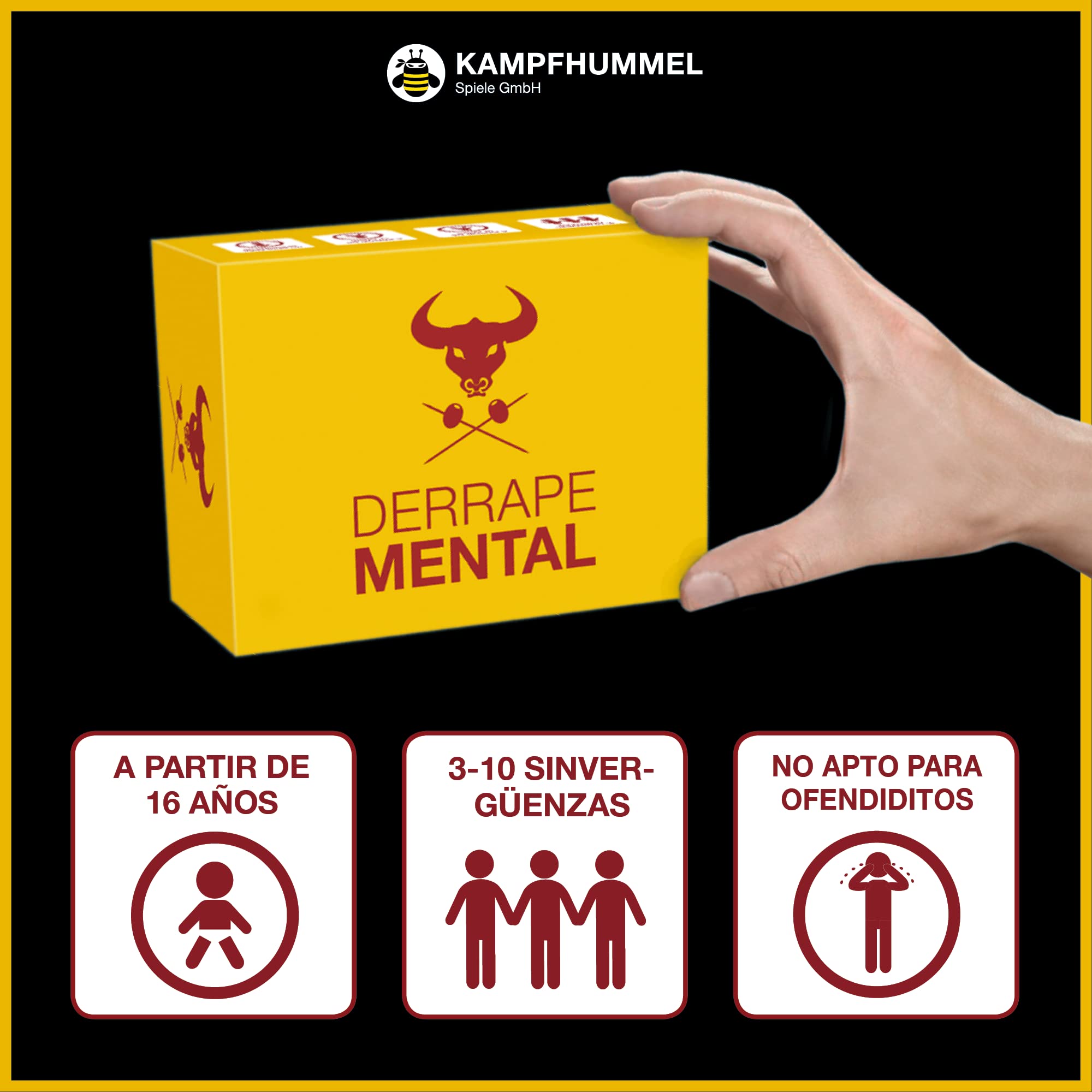 DERRAPE Mental - Gioco di carte per feste e rise, con 400 carte per 3-10 giocatori a partire dai 16 anni