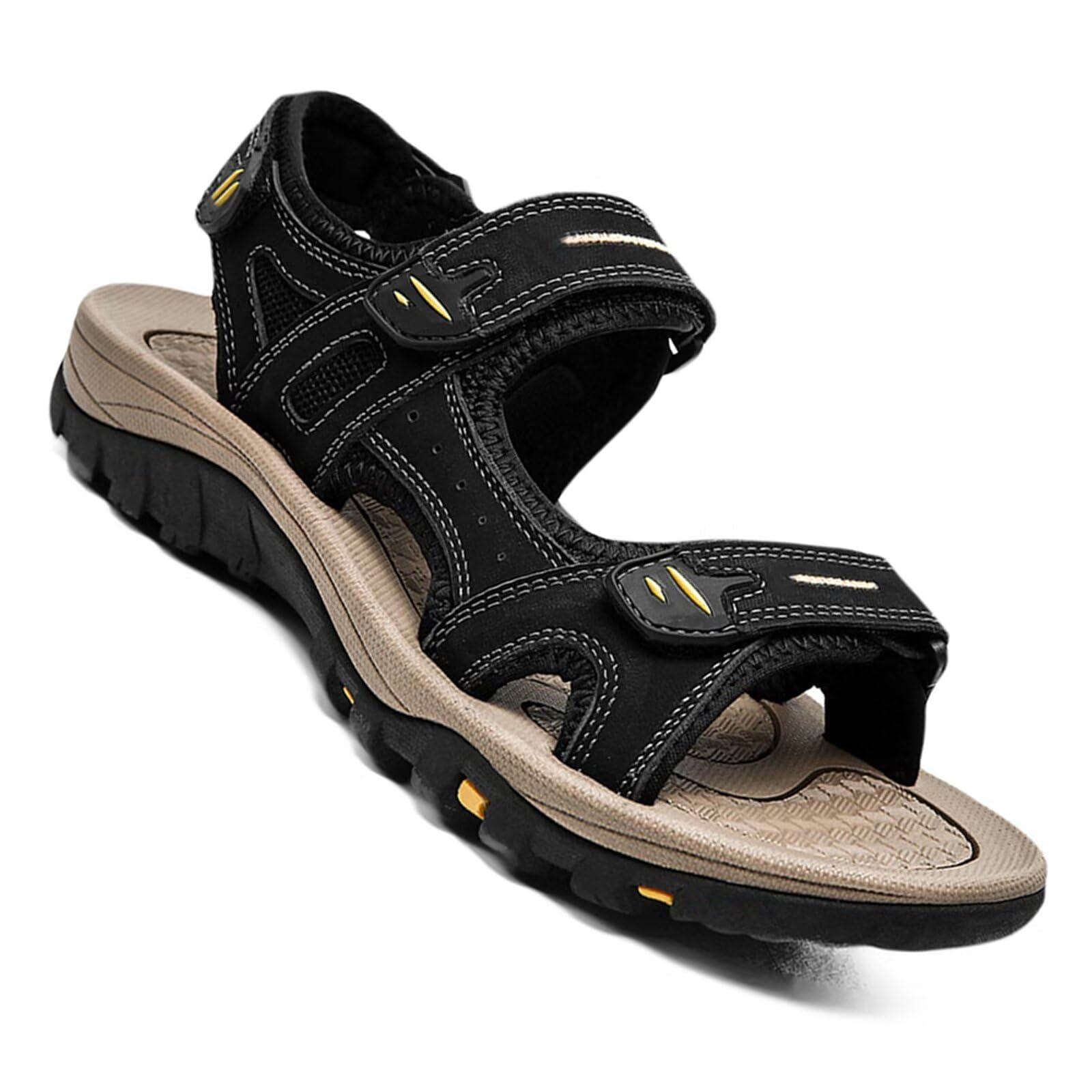 Rivccku Hombres Sandalia de cuero Sandalia Atlética Sandalias de senderismo al aire libre Deportes verano Sandalias Playa Pescador zapatos de verano