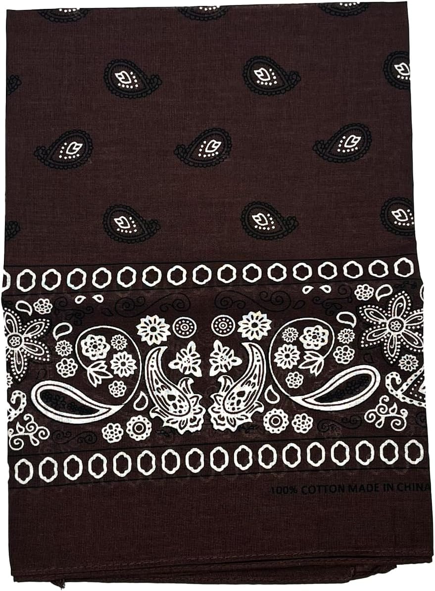 Sosun Bandana, 100% Cotton Paisley Scarf, Headwear, Face Mask for Men or Women