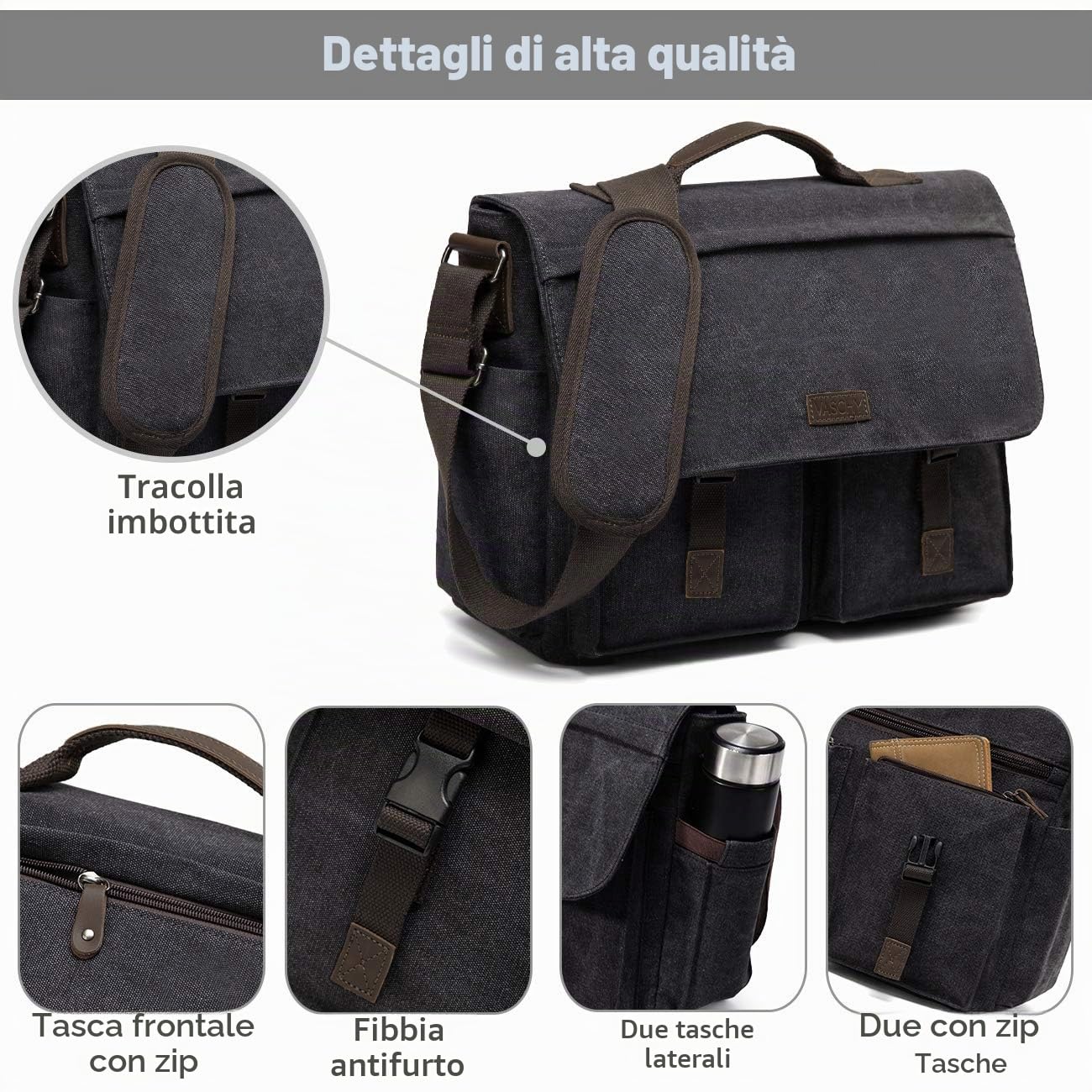 VASCHY Vamb079 vintage Unisex - Adulto